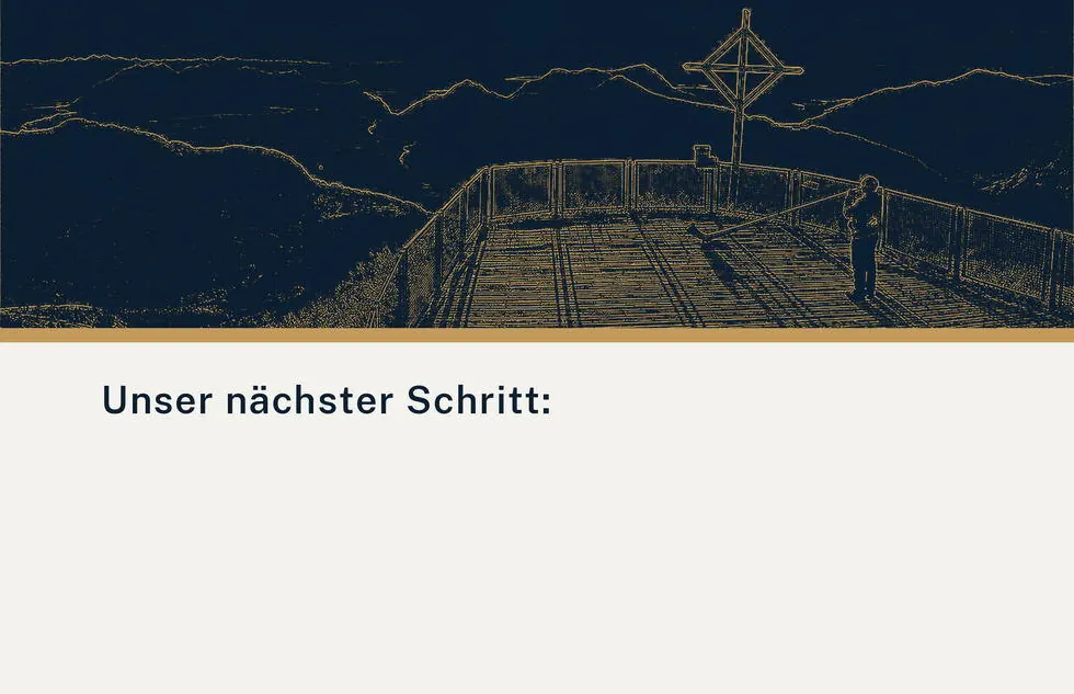 Visitenkarte, Rückseite mit der Strichzeichnung und Schreibfeld